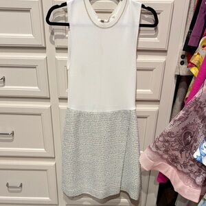 Ted Baker White and Light Blue Mini Dress
